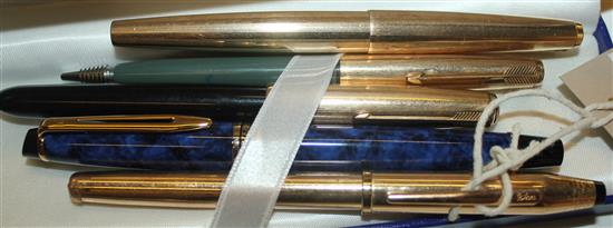 Five fountain pens